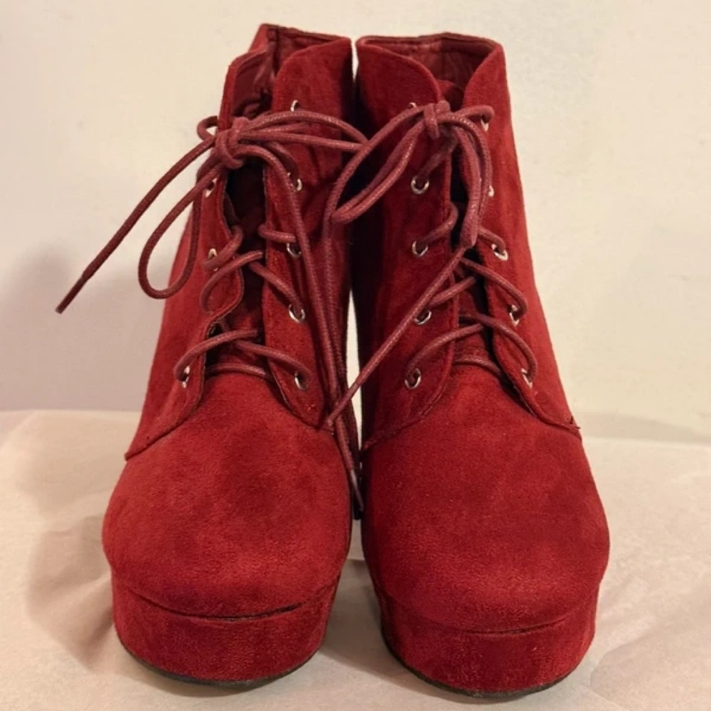 Forever 21 Red Suede Ankle Booties